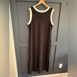 Talbots Black and White Sleeveless Maxi Dress